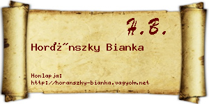 Horánszky Bianka névjegykártya